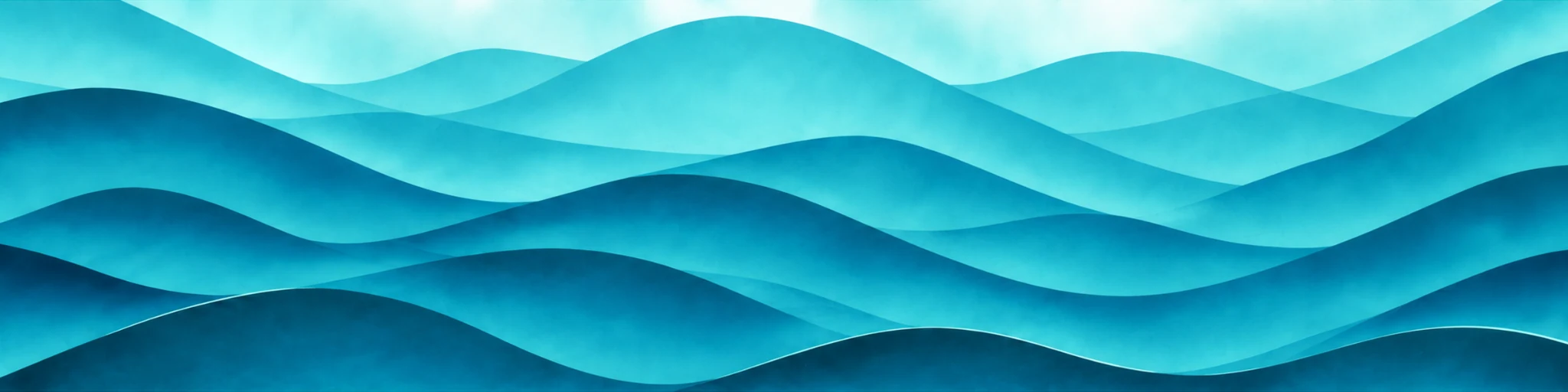 Layered waves in turquoise, teal, and deep blue